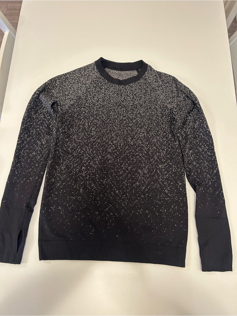 lululemon athletica Black with White Speckle Off-the-Shoulder Sweater